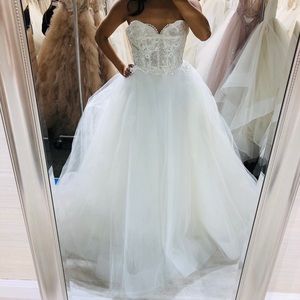 Tara Keely Tulle Ballgown with Lace Corset Bodice